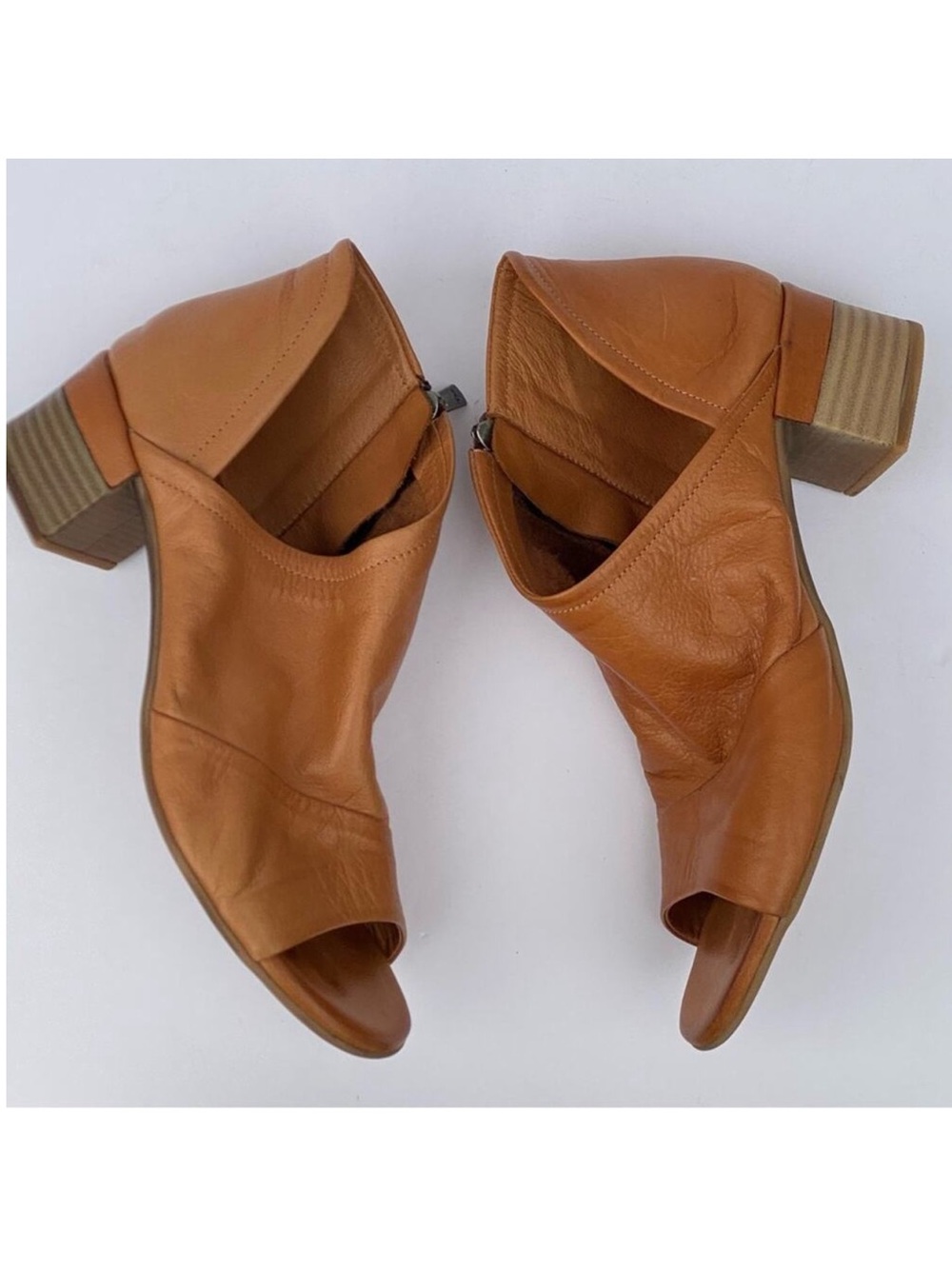 Mago Womens Sandals Leather 7.5 booties Fall Tan 7 ankle boots Artisan Cognac